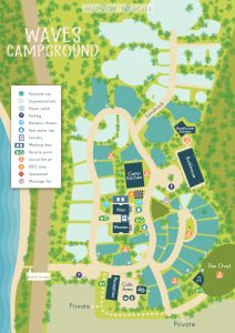 Unnumbered map of Waves Campground