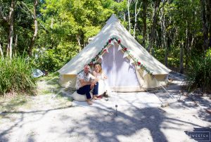 Wedding couple at Waves Campground
